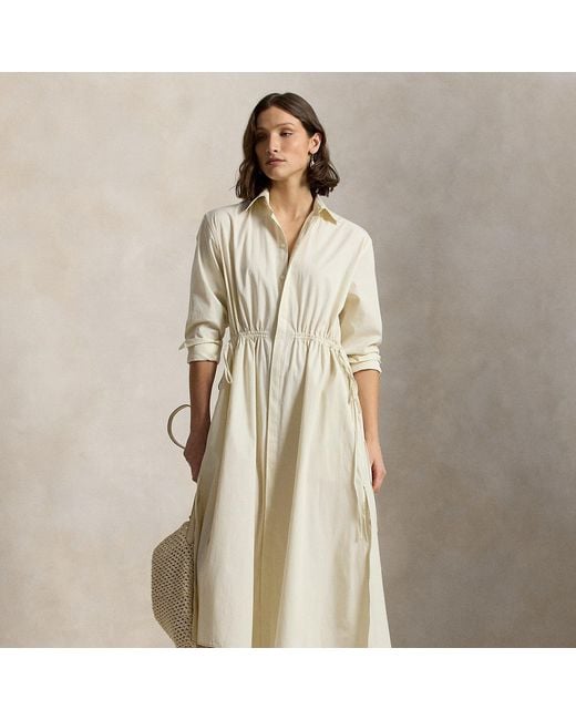 Polo Ralph Lauren Natural Cotton Drawcord Shirtdress