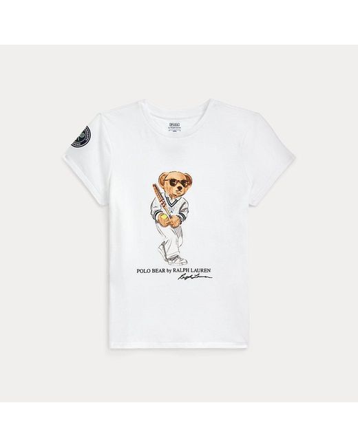 Camiseta Wimbledon Con Polo Bear Polo Ralph Lauren de color White