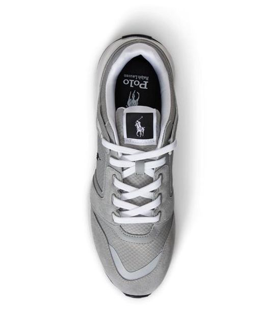 Ralph Lauren White Train 89 V2 Suede-Panelled Trainer for men