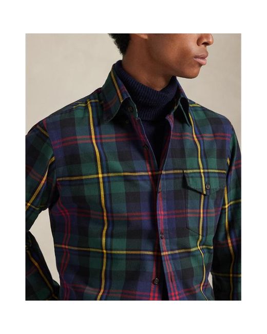 Camicia Oxford scozzese Classic-Fit di Polo Ralph Lauren in Blue da Uomo