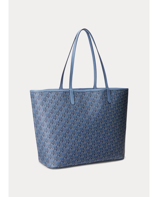Ralph Lauren Coated Canvas Medium Collins Tote in Blue Lyst UK