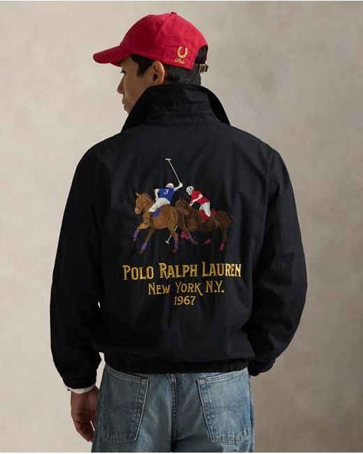 Polo Ralph Lauren Black Bayport Cotton Poplin Jacket for men