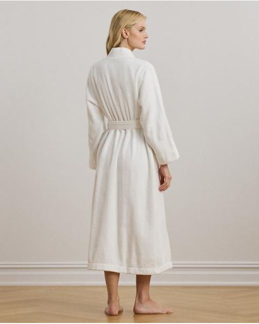 Ralph Lauren Custom Katoenen Badstof Badjas in het White