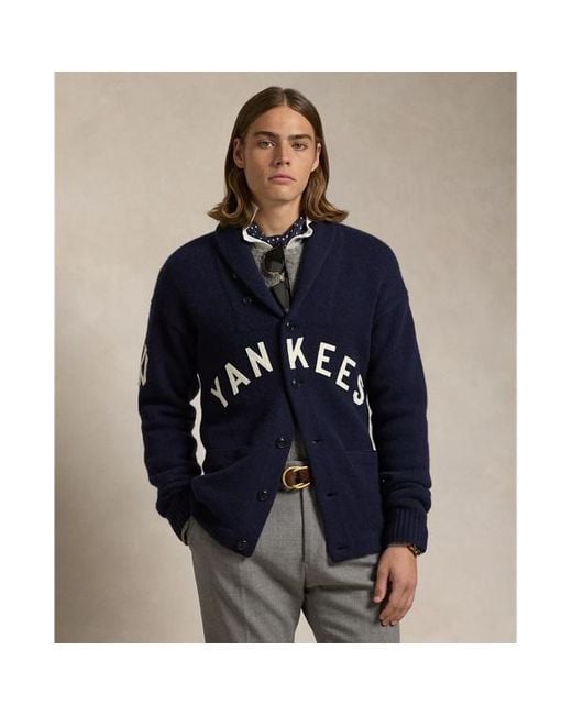 Polo Ralph Lauren Lauren Yankees Cardigan in Blue for Men Lyst UK