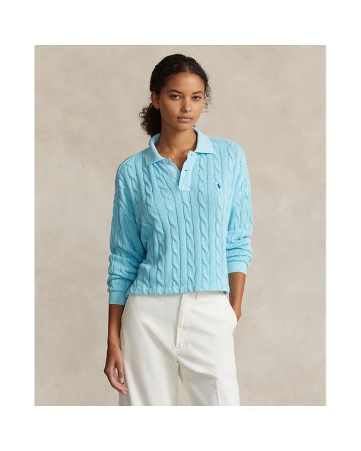 Polo Ralph Lauren Katoenen Polo-shirt Met Lange Mouw in het Blue
