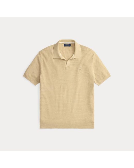 Polo Ralph Lauren Natural Cotton-Linen Polo-Collar Jumper for men