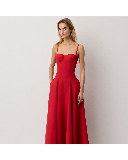 Vestido Marigot De Popelina De Algodón Ralph Lauren de color Red