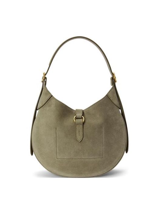 Polo Ralph Lauren Blue Polo Id Suede Small Shoulder Bag