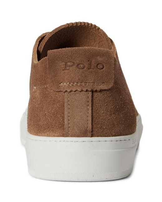 Polo Ralph Lauren Brown Jermain Deconstructed Calf-Suede Trainer for men