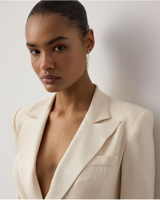 Ralph Lauren Natural Kristian Silk Tuxedo Dress