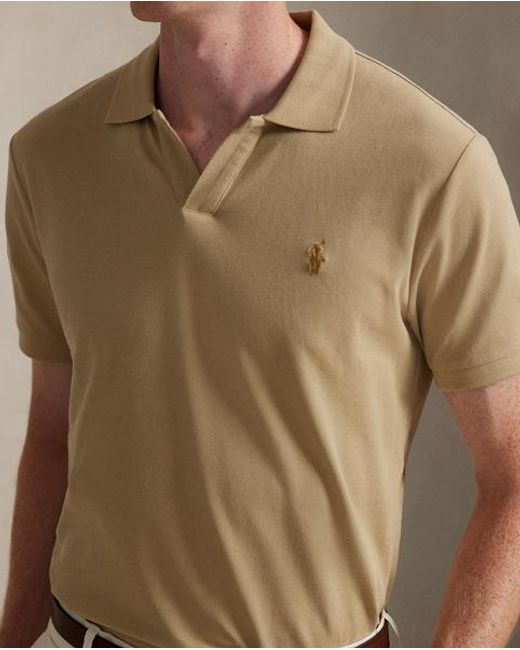 Polo Ralph Lauren Natural Custom Slim Fit Stretch Mesh Polo Shirt for men