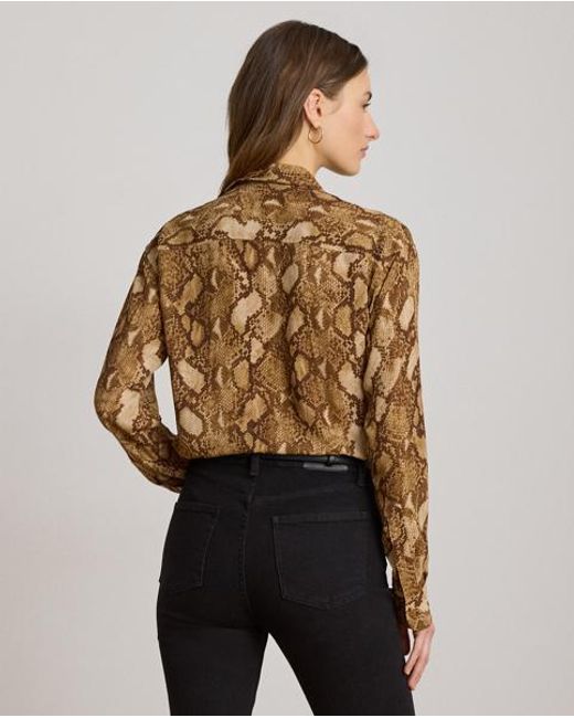 Ralph Lauren Relaxed Fit Overhemd Met Pythonprint in het Brown