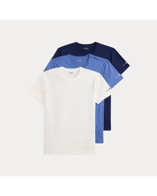 Polo Ralph Lauren Blue Stretch Crewneck Undershirt 3-Pack for men