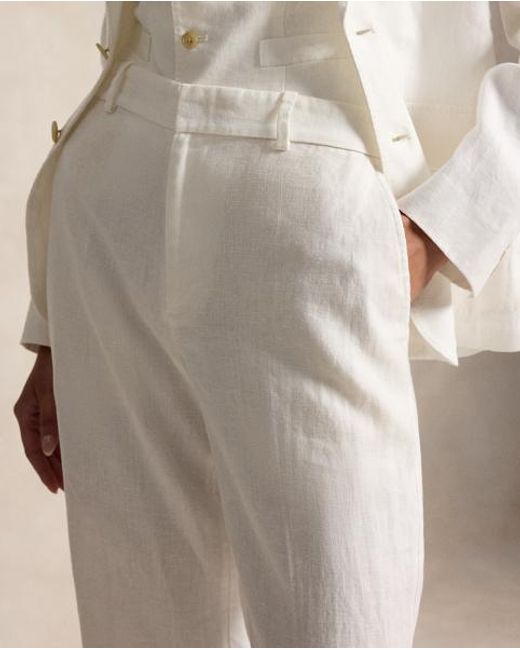 Polo Ralph Lauren Natural Linen High-Rise Relaxed Straight Trouser