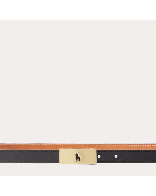 Polo Ralph Lauren Natural Polo Id Reversible Vachetta Leather Belt