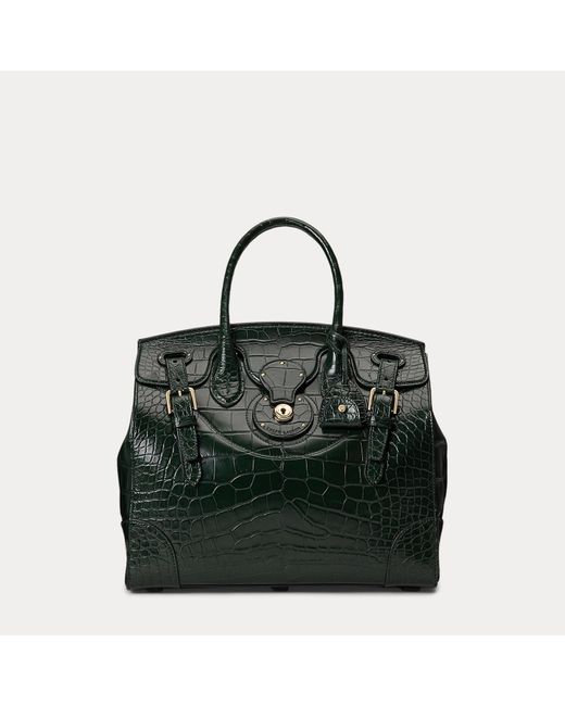Ralph Lauren Black Soft Ricky 33 Caiman Bag