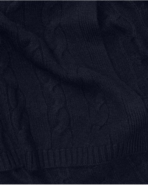 Ralph Lauren Blue Cable Cashmere Scarf