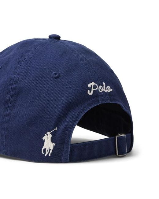 Ralph Lauren Blue Dog-Embroidered Twill Ball Cap for men