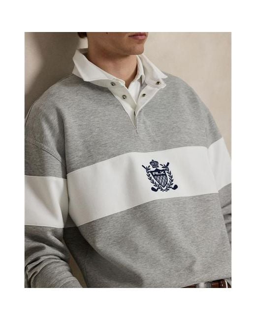 Ralph Lauren Gray Ralph Lauren Relaxed Fit Crest Rugby Sweatshirt for men