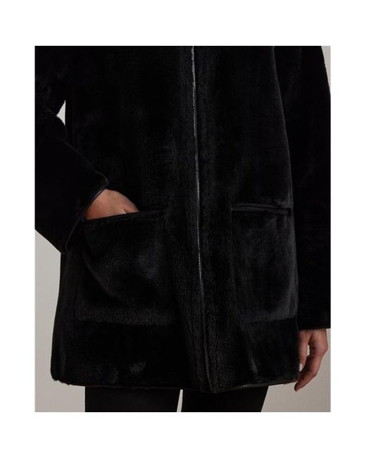 Ralph Lauren Blue Reversible Faux-suede & Faux-fur Coat