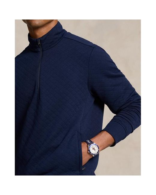 Ralph Lauren Blue Classic Fit Quilted Double-knit Pullover for men