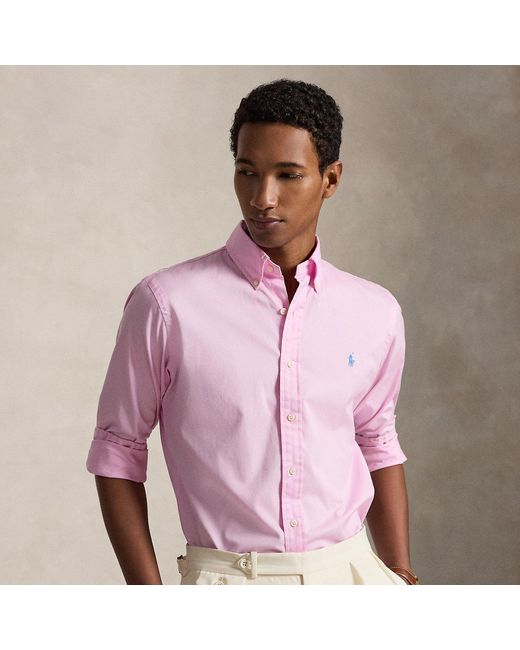Polo Ralph Lauren Pink Custom Fit Featherweight Twill Shirt for men