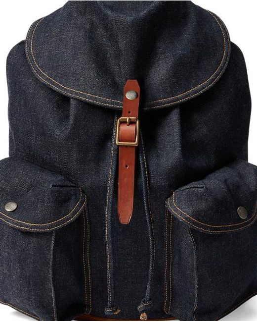 RRL Blue Denim Rucksack for men