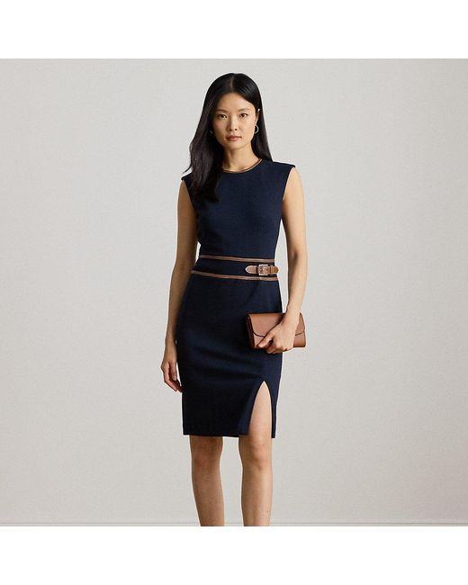 Abito con maniche ad aletta e fibbia di Ralph Lauren in Blue