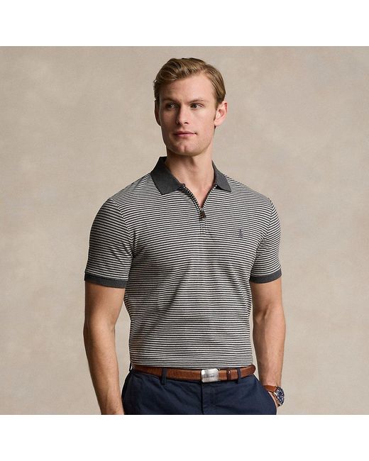Ralph Lauren Custom Slim Fit Stretch Mesh Polo Shirt in Gray for Men | Lyst