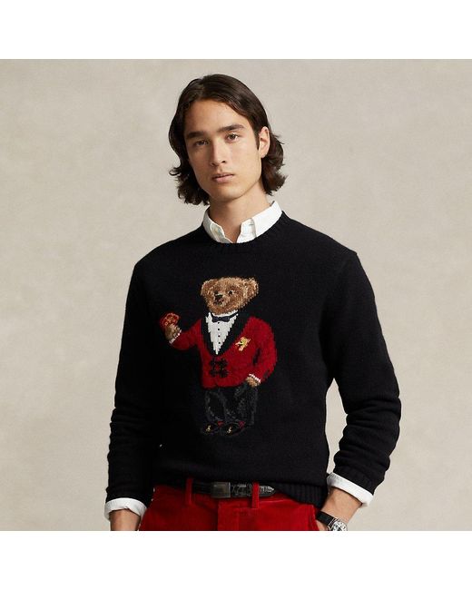 Polo Ralph Lauren Black Lunar New Year Polo Bear Sweater for men