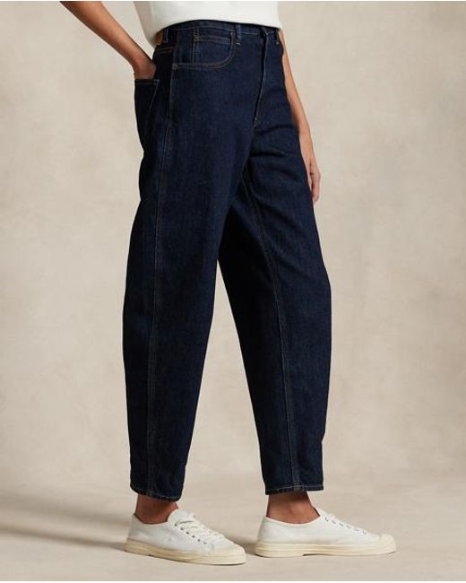 Polo Ralph Lauren Jeans Met Taps Toelopende Gebogen Pijpen in het Blue
