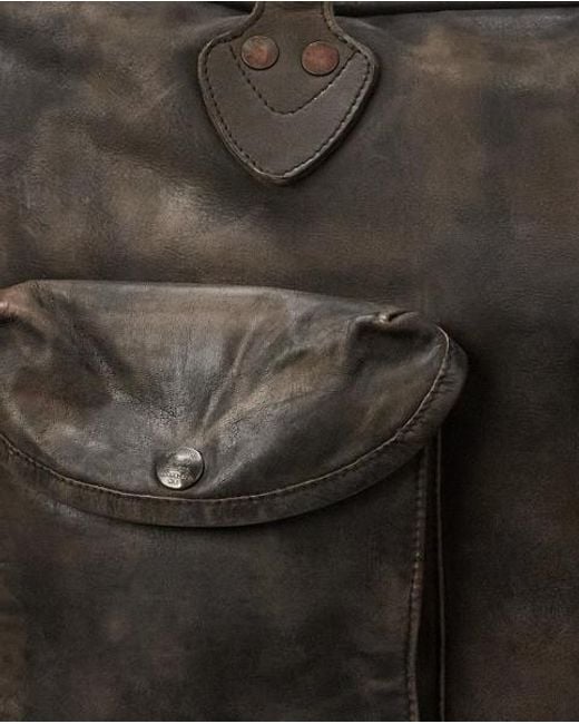 RRL Black Leather Briefcase for men