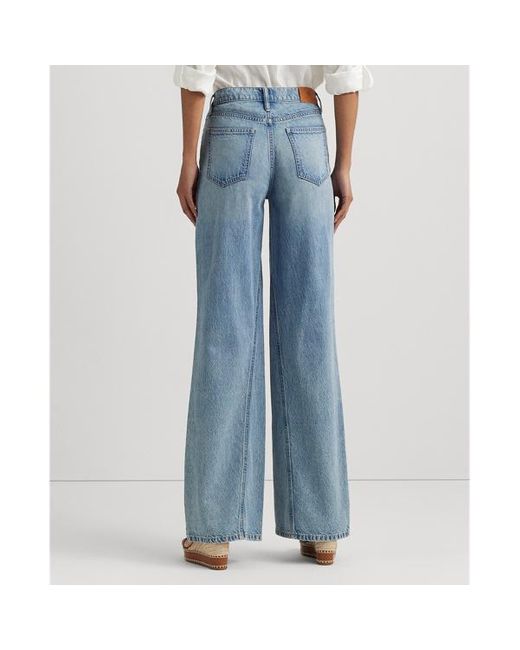 Jeans a vita alta e gamba larga di Lauren by Ralph Lauren in Blue