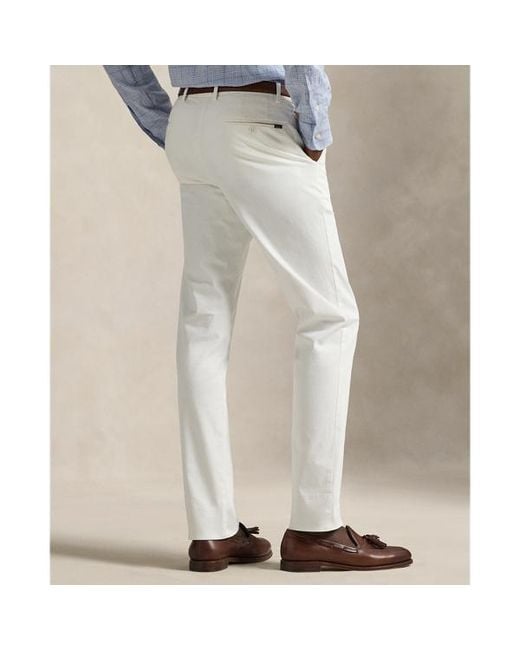 Polo Ralph Lauren White Jarrett Slim Fit Sateen Trouser for men