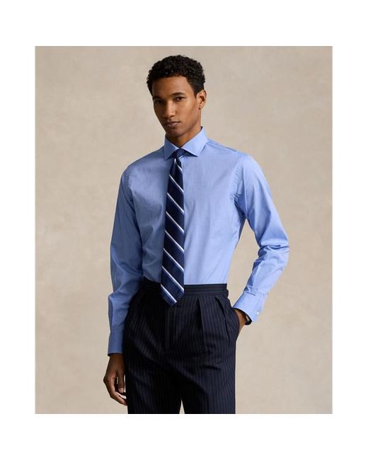 Polo Ralph Lauren Blue Custom Fit Poplin Shirt for men