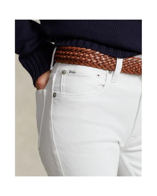 Polo Ralph Lauren White Mid-rise Super-slim Jean