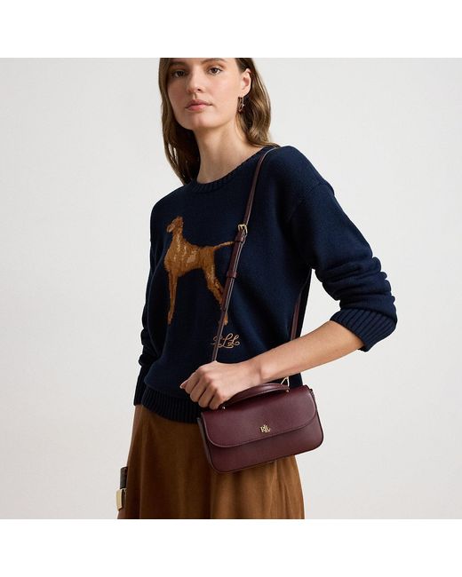 Ralph Lauren Blue Marcy Leather Crossbody Wallet