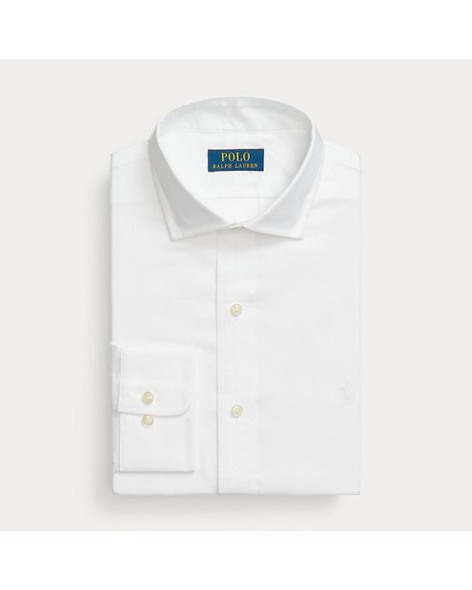 Polo Ralph Lauren White Custom Fit Textured Shirt for men