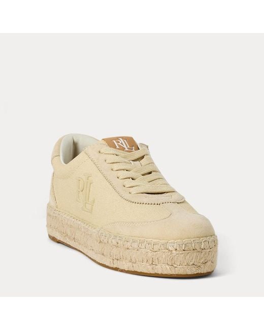 Sneaker Luize in tela e camoscio di Ralph Lauren in Natural