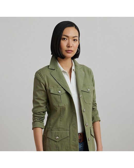 Ralph Lauren Green Ralph Lauren Stretch Cotton Canvas Blazer