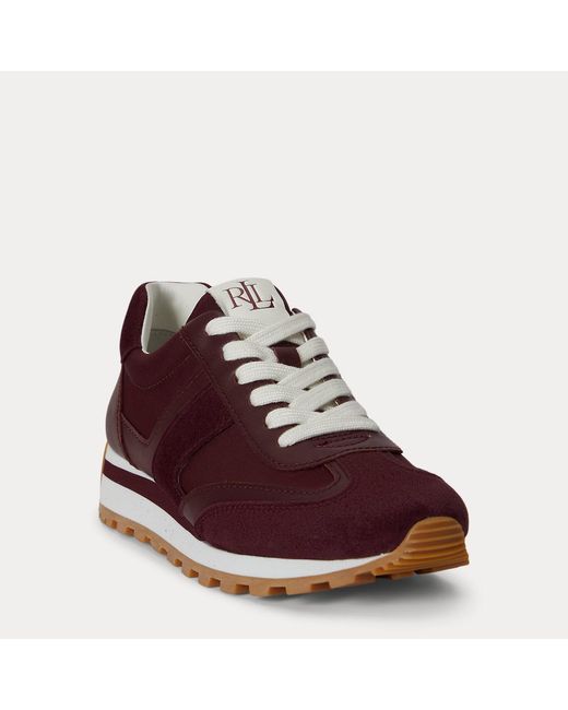 Ralph Lauren Red Dani Colour-Blocked Leather Trainers