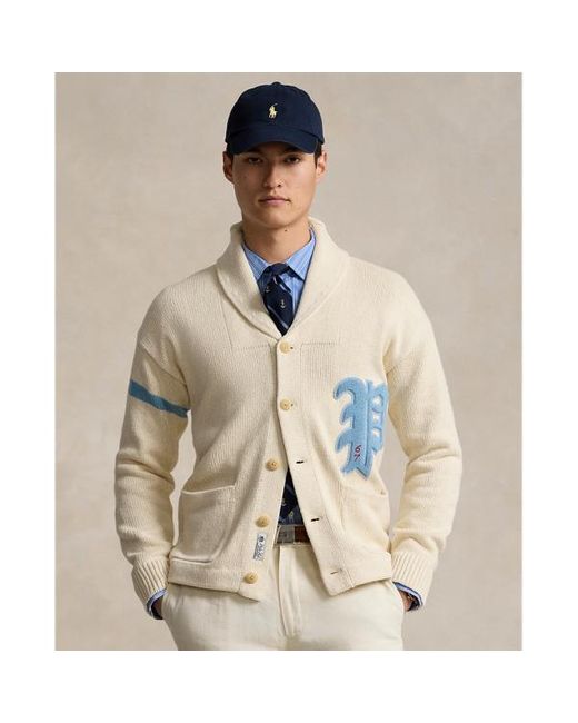 Polo Ralph Lauren Blue Cotton-linen Letterman Cardigan for men