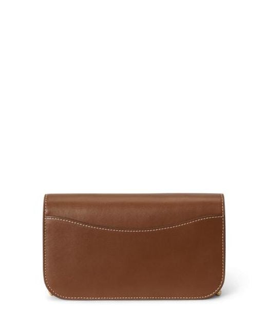 Polo Ralph Lauren Brown Polo Id Leather Chain Wallet And Bag