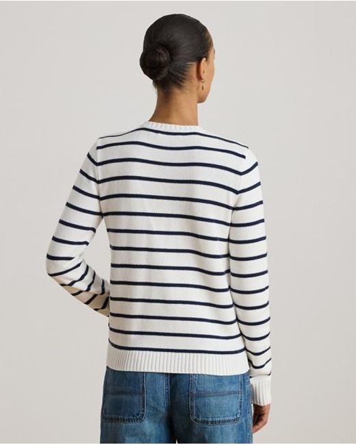 Ralph Lauren Brown Striped Cotton Cardigan