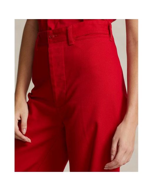 Pantaloni in cotone stretch taglio corto di Polo Ralph Lauren in Red