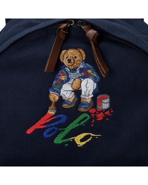 Polo Ralph Lauren Blue Polo Bear Canvas Backpack for men