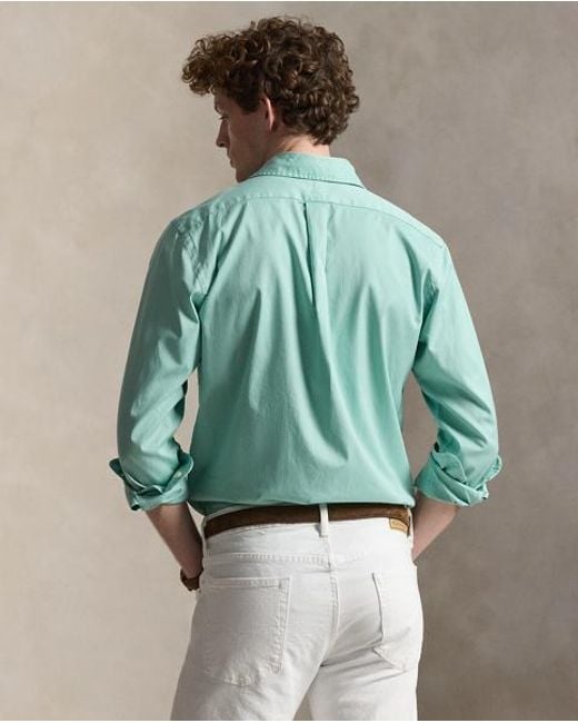 Polo Ralph Lauren Blue Custom Fit Featherweight Twill Shirt for men