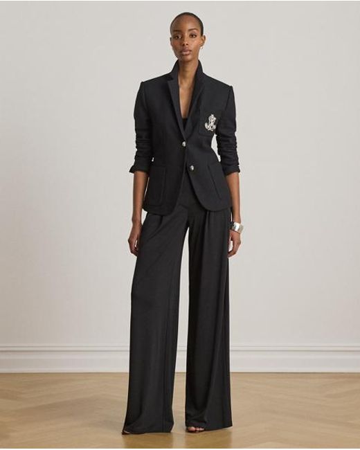 Ralph Lauren Black Patch Jacquard Blazer