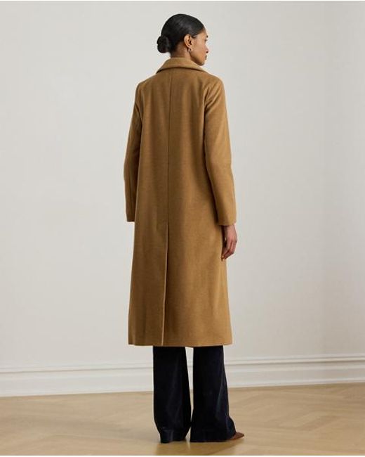 Ralph Lauren Natural Mantel Aus Wollmischung Mit Tunnelkragen