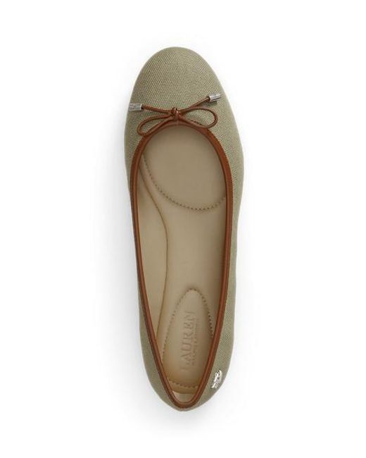 Ralph Lauren Natural Jayna Washed Canvas Flat